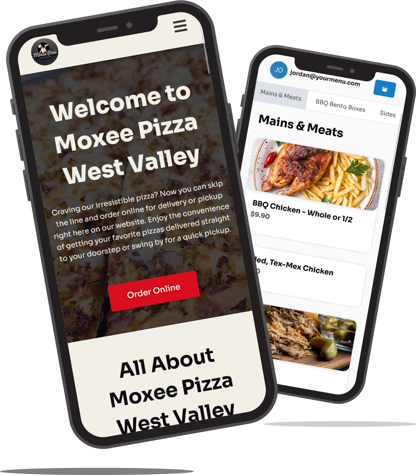 YourMenu marketing website and online ordering for restaurants